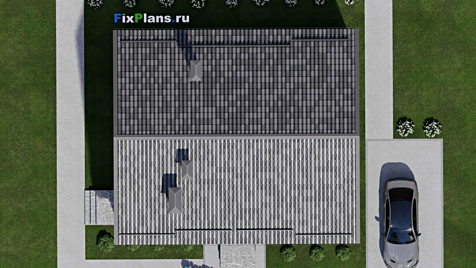F-5057 - Проект одноэтажного дома 10 на 11, площадью 110 м² с 3 спальнями