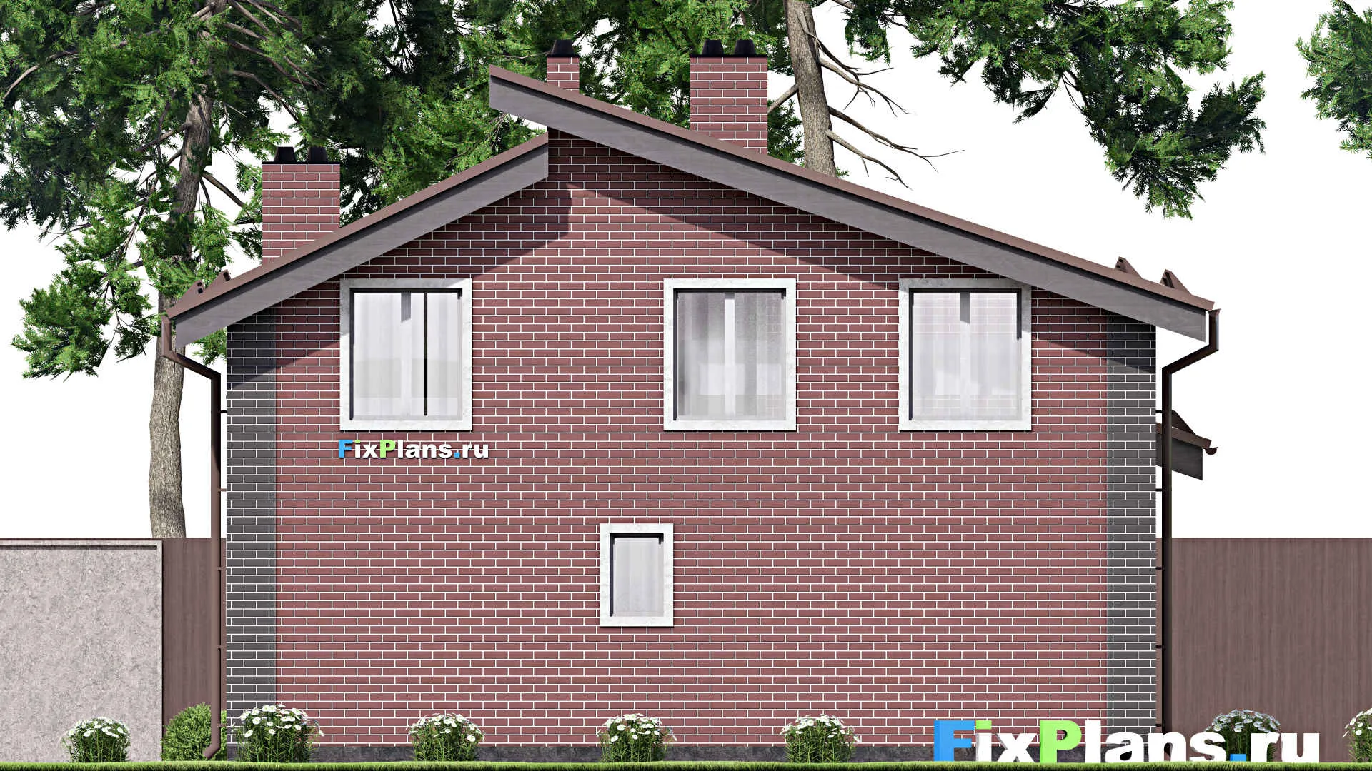 F-15317 - Проект бани 10 на 12, площадью 110 м² с комнатой отдыха, терассой, мансардой, санузлом и спальней
