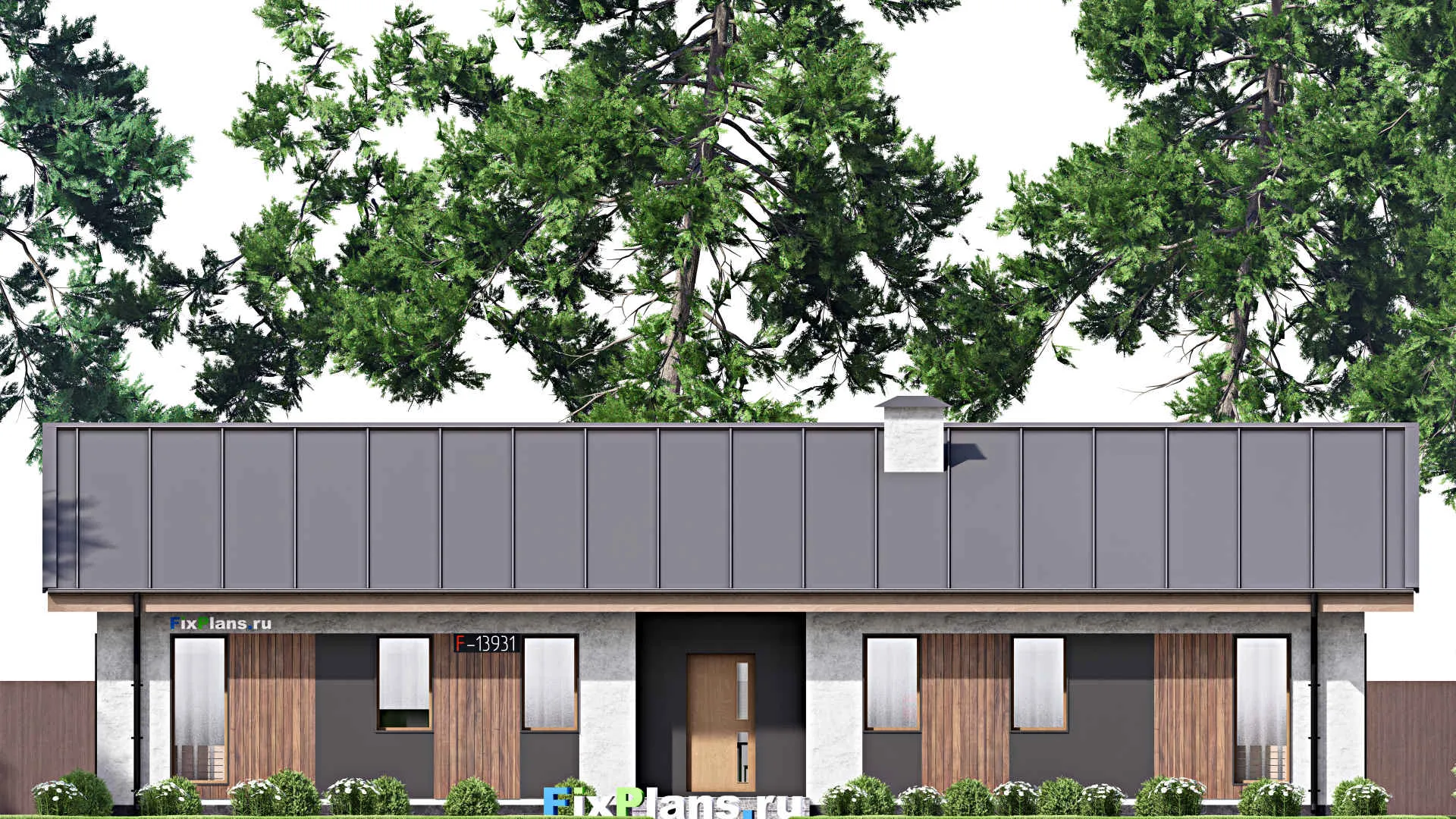 F-13931 - Проект одноэтажного дома 12 на 20, площадью 160 м² с террасой и 3 спальнями