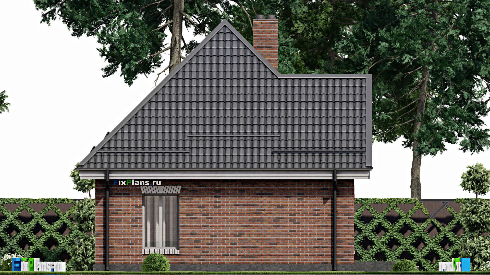 F-2348 - Проект одноэтажного дома 9 на 11, площадью 80 м² с 3 спальнями