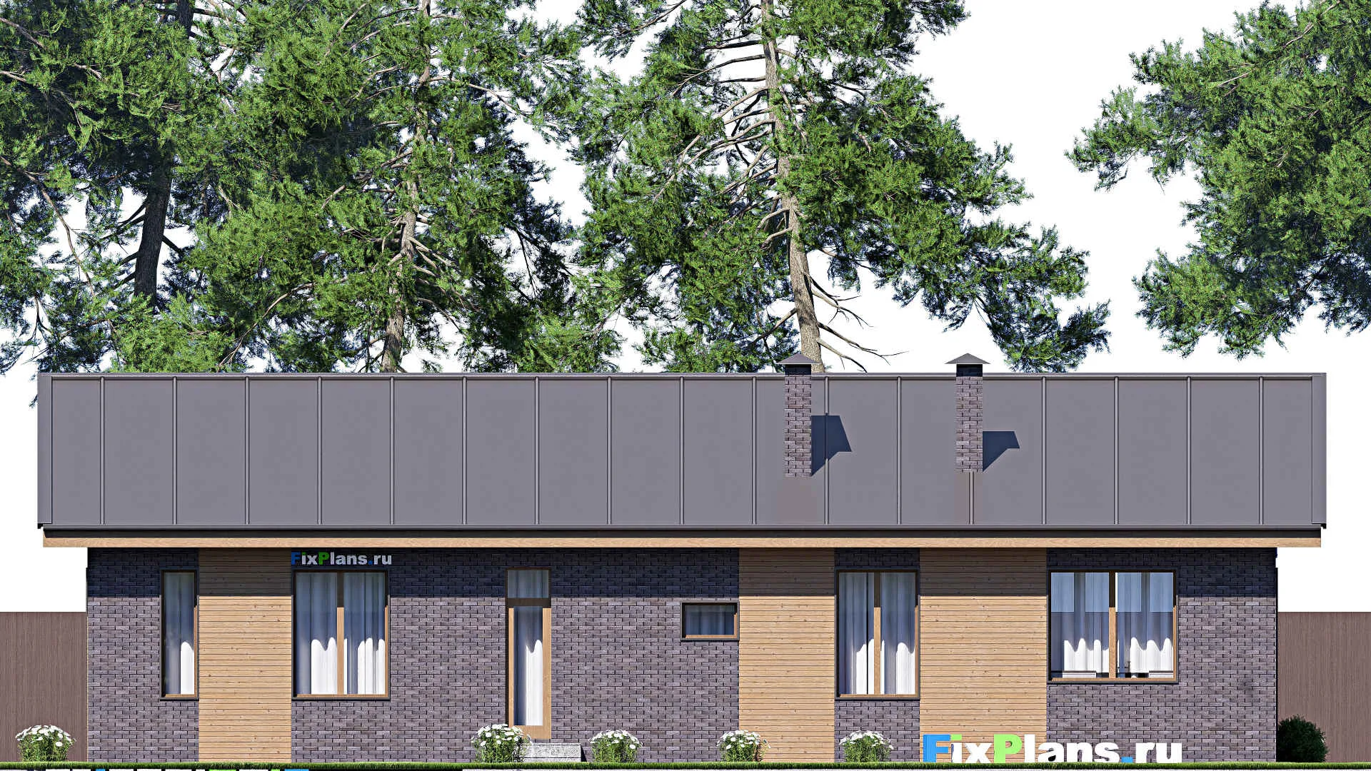 F-17666 - Проект одноэтажного дома 15 на 19, площадью 180 м² с баней и 4 спальнями