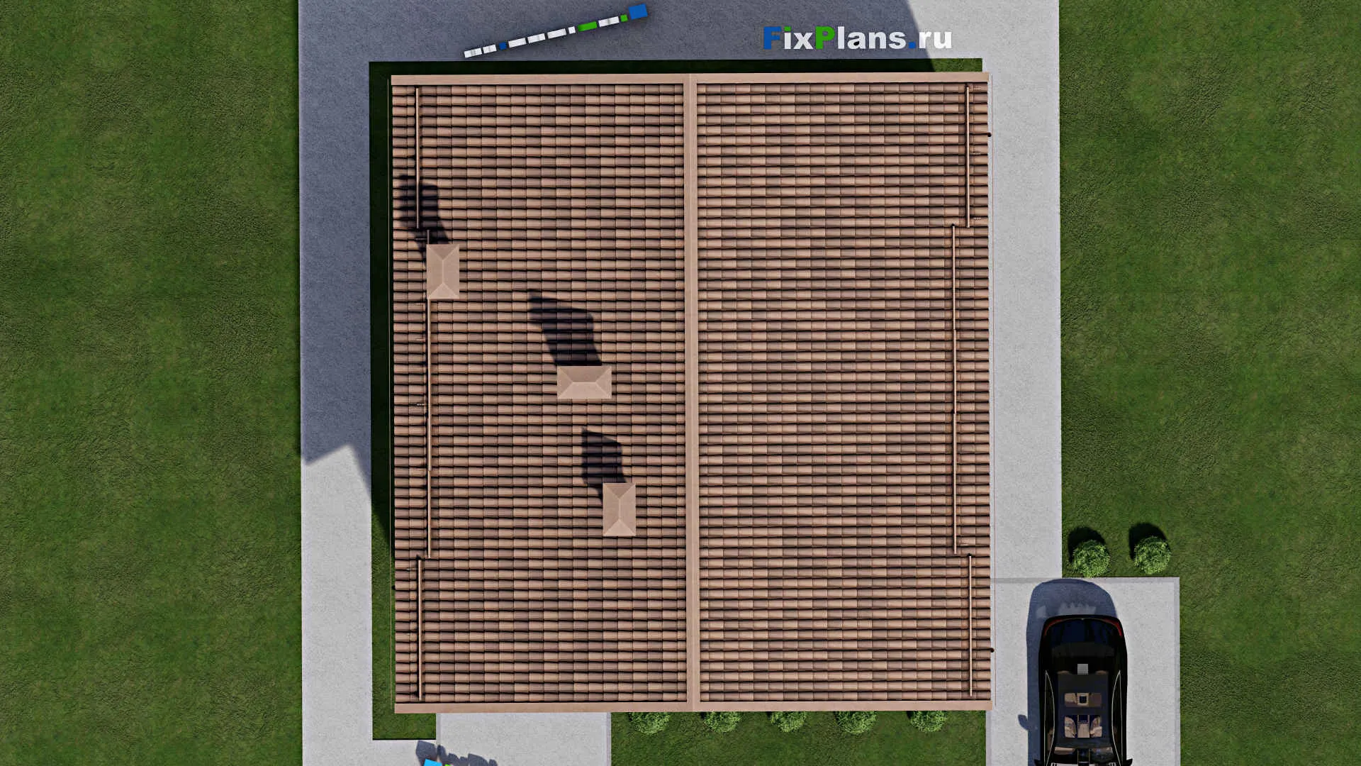 F-8423 - Проект двухэтажного дома 12 на 12, площадью 200 м² с террасой, балконом и 3 спальнями