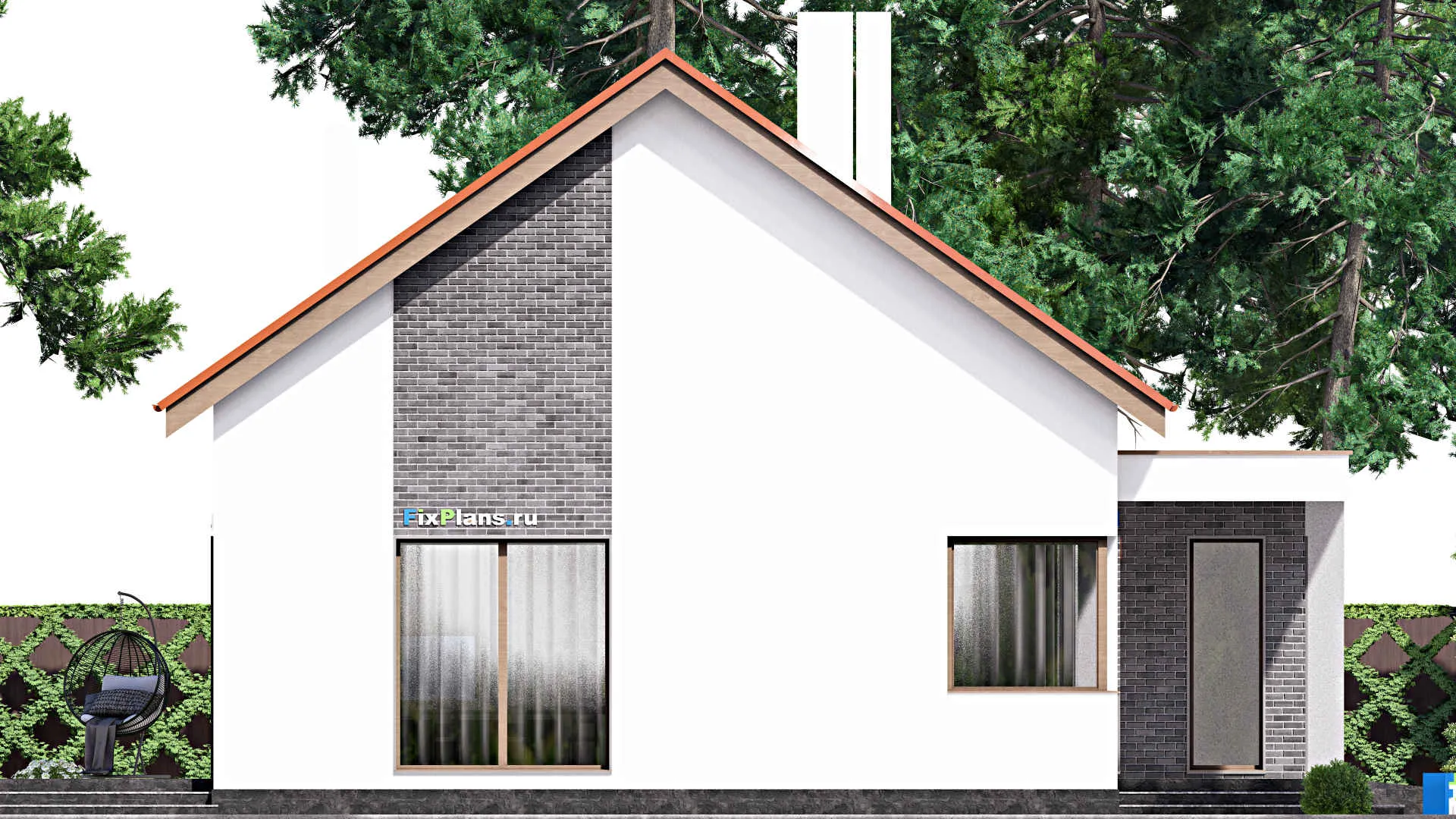 F-16631 - Проект одноэтажного дома 17 на 20, площадью 370 м² с террасой, гаражом на 2 машины и 3 спальнями