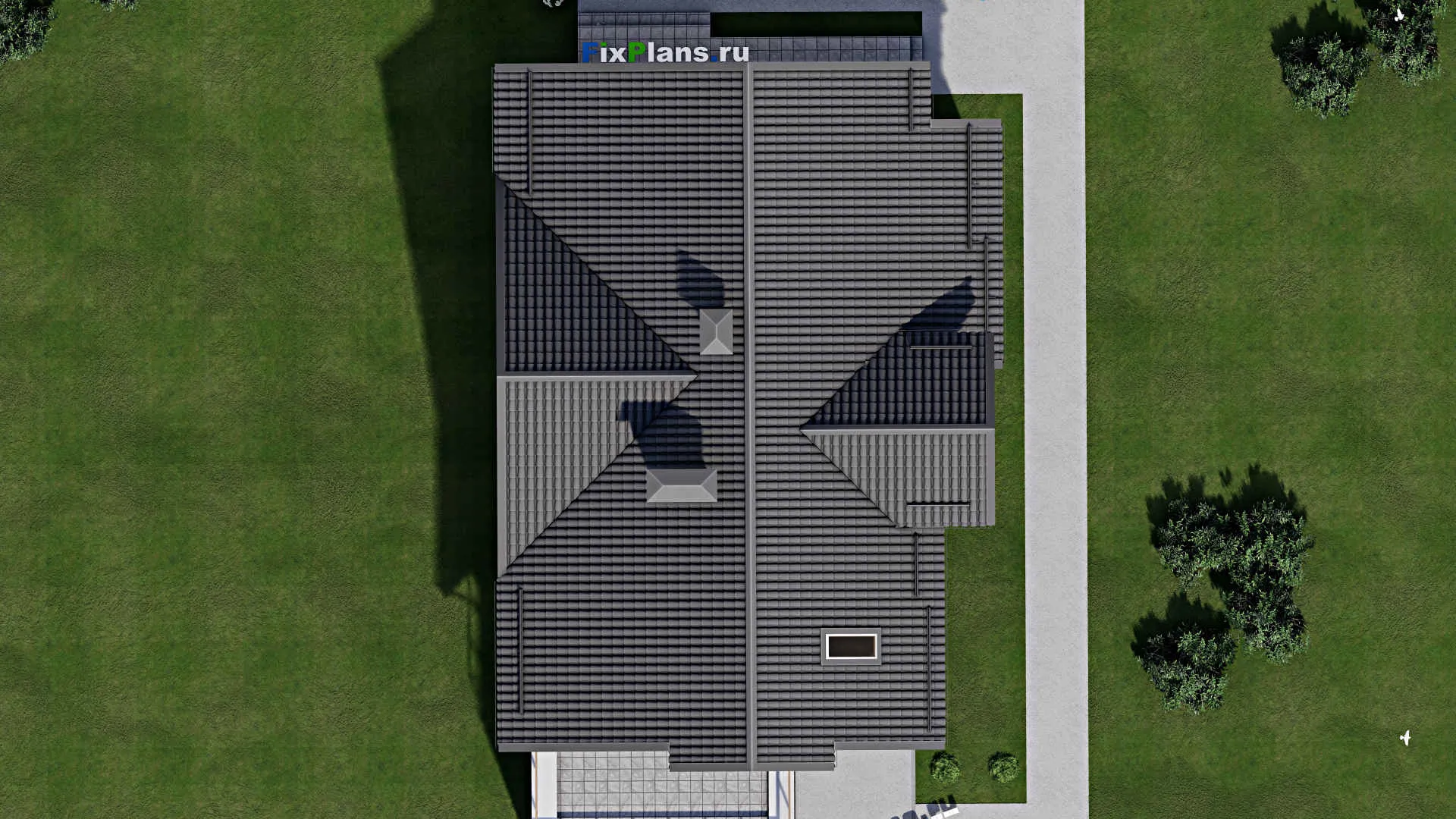 F-2924 - Планы дома с мансардой 11 на 19, площадью 240 м² с террасой, балконом, гаражом на 1 машину и 3 спальнями