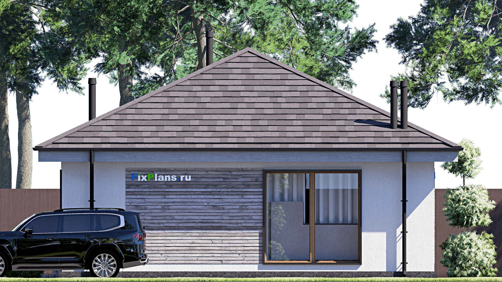 F-20285 - Проект одноэтажного дома 10 на 11, площадью 80 м² с 2 спальнями