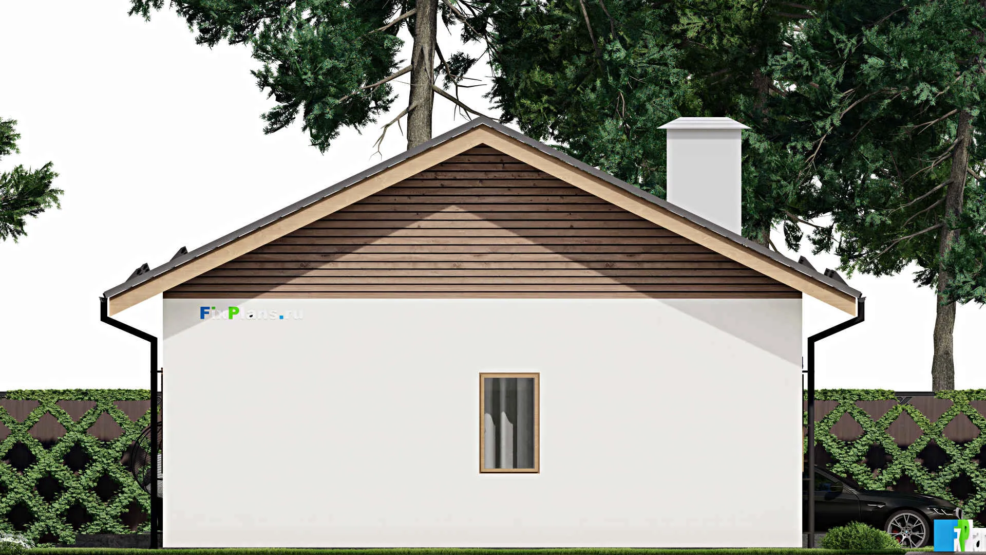 F-4265 - Проект одноэтажного дома 10 на 15, площадью 130 м² с террасой и 4 спальнями