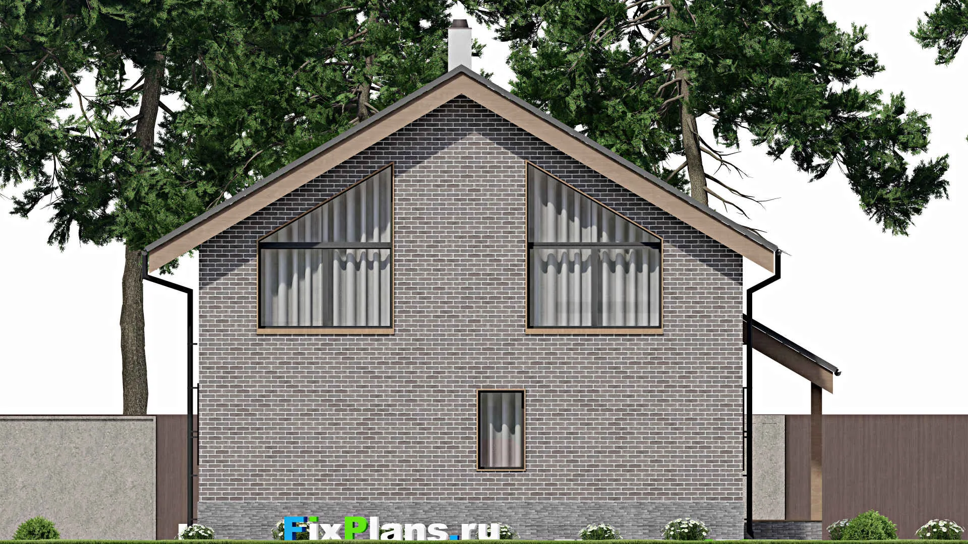 F-7631 - Проект дома с мансардой 10 на 11, площадью 160 м² с террасой, балконом и 3 спальнями