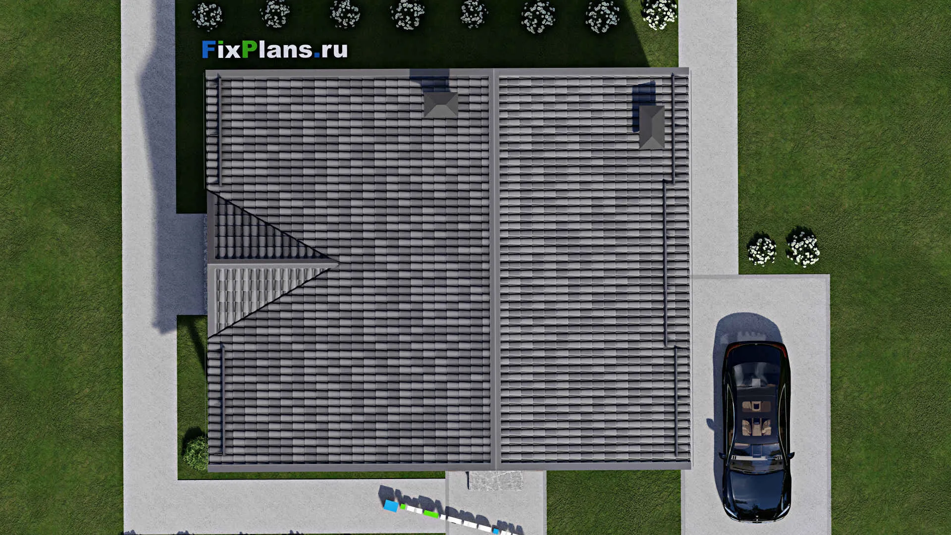 F-10232 - Планы дома с мансардой 11 на 13, площадью 170 м² с террасой, балконом и 4 спальнями