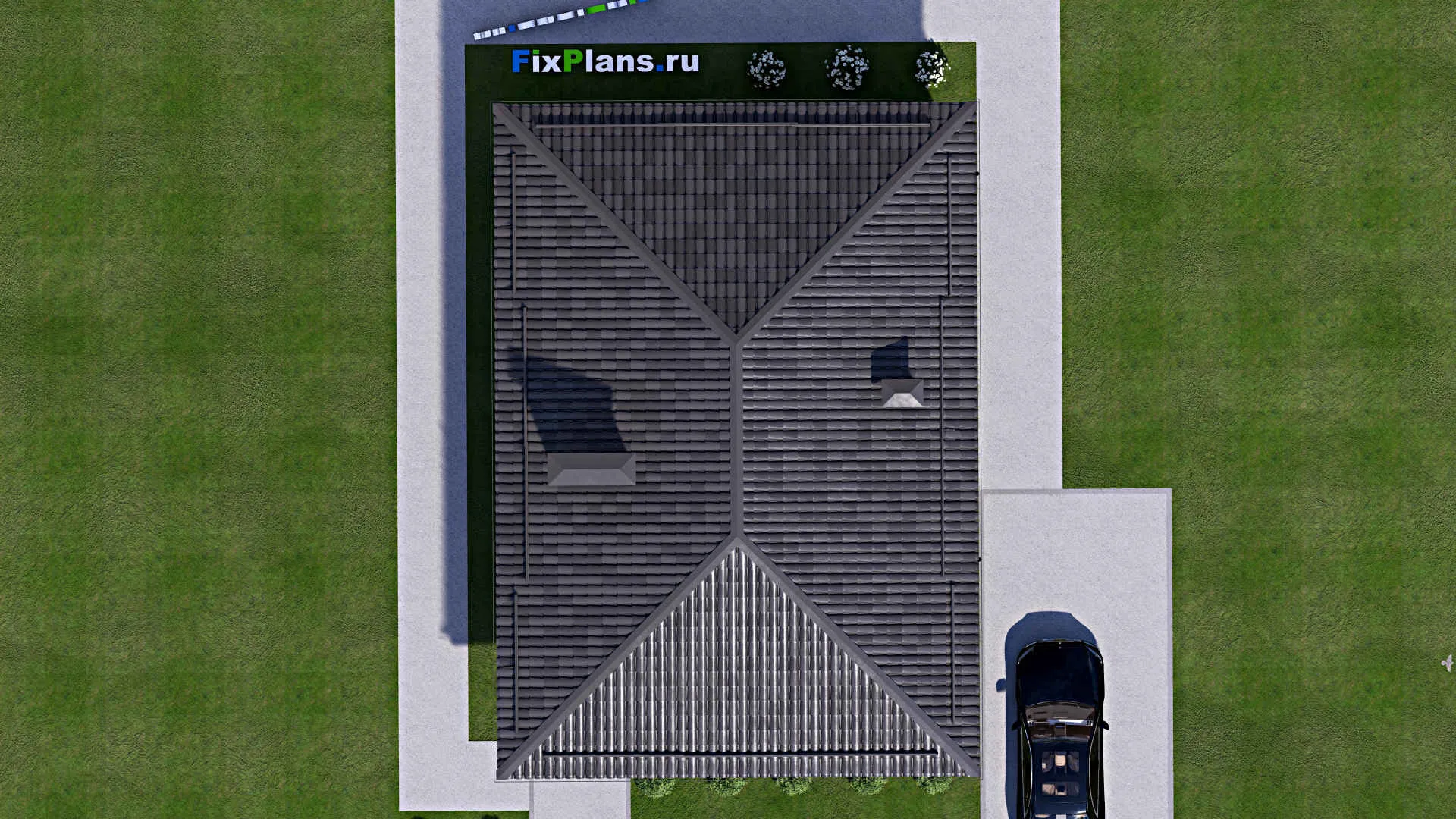 F-14750 - Проект одноэтажного дома 9 на 13, площадью 90 м² с 2 спальнями