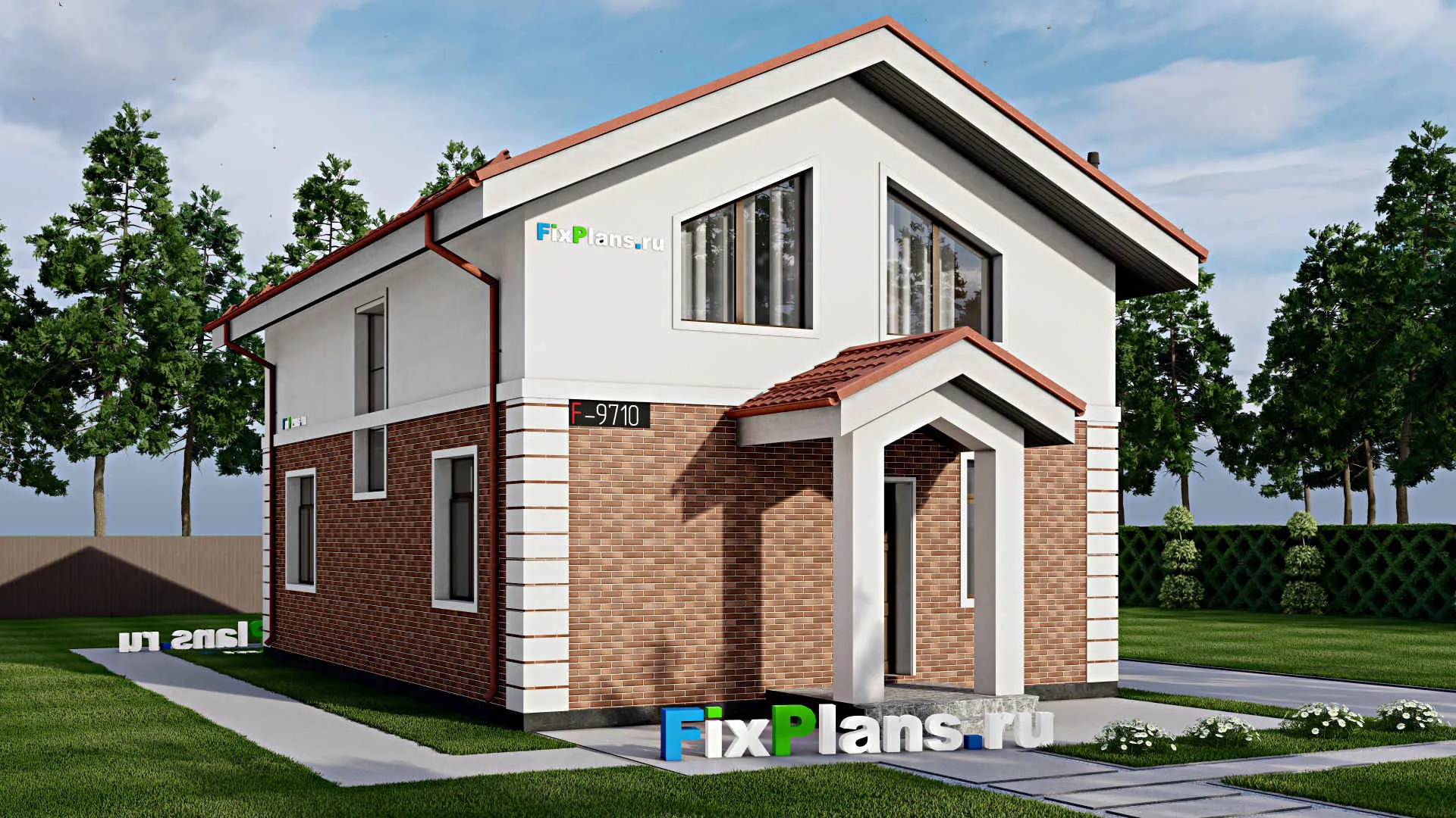 F-9710 - Проект дома с мансардой 9 на 15, площадью 160 м² с 3 спальнями